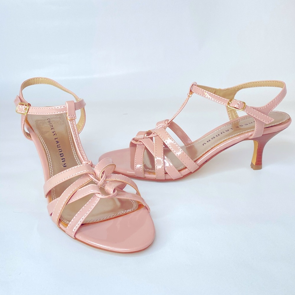 Chinese Laundry Pink Kitten Heel Open Toe Sandals
